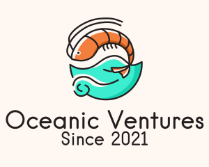 Ocean Seafood Shrimp  logo design