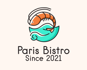 Ocean Seafood Shrimp  logo design