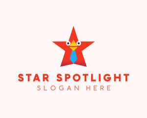 Bird Star Necktie logo design