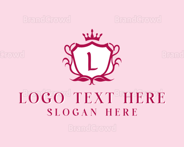 Floral Crown Shield Logo