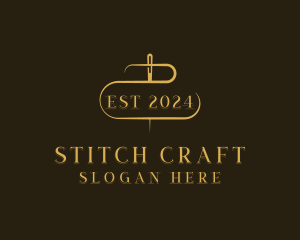 Needle Alteration Dressmaking logo design