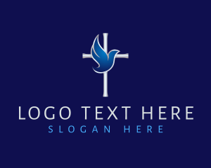 Christian - Holy Dove Cross logo design