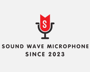 Microphone Bookmark Podcast logo design