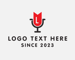 Podcast - Microphone Bookmark Podcast logo design