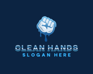 Hand Water Cleaning logo design