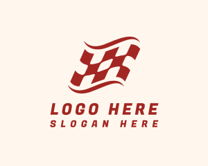 Mechanic - Wavy Racer Flag logo design
