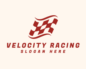 Wavy Racer Flag logo design