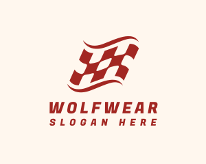 Checkered - Wavy Racer Flag logo design