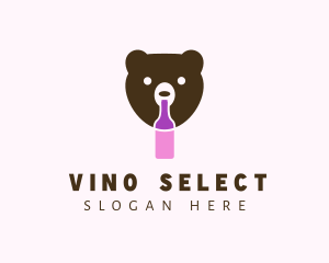 Sommelier - Bear Liquor Bottle logo design