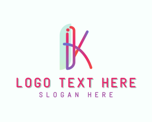Cyber - Modern Gradient Letter K logo design