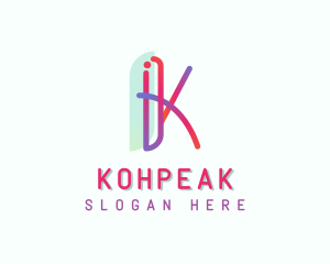 Modern Gradient Letter K logo design