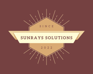 Retro Sunrays Business logo design