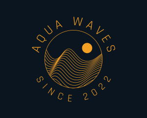 Yellow Wave Lines logo design