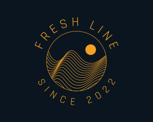 Yellow Wave Lines logo design