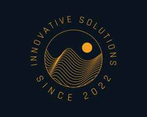 Yellow Wave Lines logo design