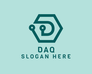 Blue Digital Hexagon logo design