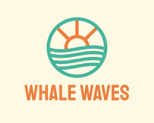 Sunset Waves Badge logo design