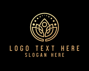 Yogi - Gold Wellness Yoga logo design
