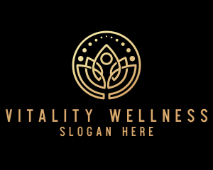 Gold Wellness Yoga logo design