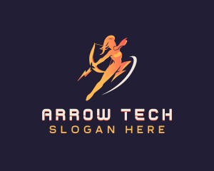 Human Lightning Archer logo design