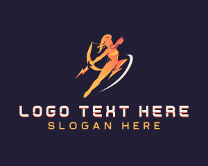 League - Human Lightning Archer logo design