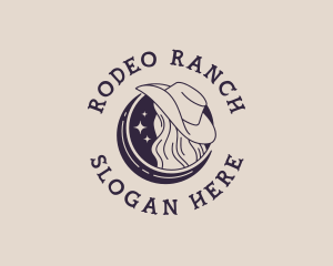 Cowgirl Moon Hat logo design