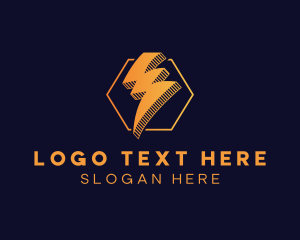 Battery - Lightning Bolt Hexagon logo design