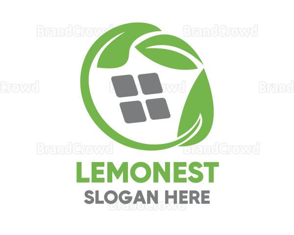 Green Leaves & Squares Logo