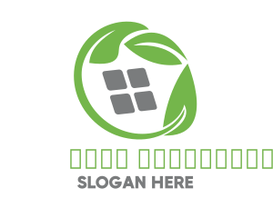 Online - Green Leaves & Squares logo design