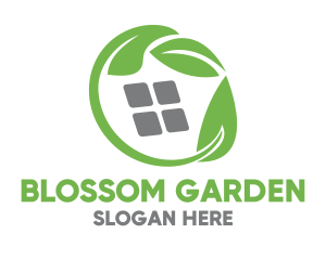 Flora - Green Leaves & Squares logo design