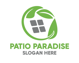 Patio - Green Leaves & Squares logo design