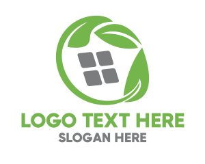 Green Branch - Green Leaves & Squares logo design