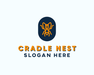 Orange Fly Badge logo design