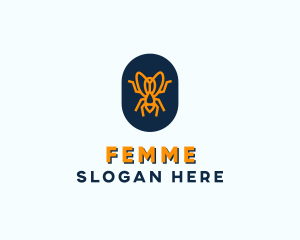 Orange Fly Badge logo design