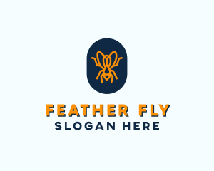 Orange Fly Badge logo design