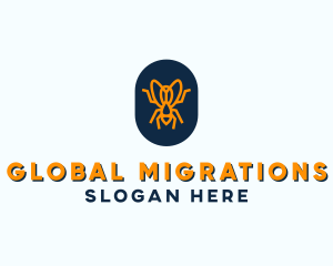 Orange Fly Badge logo design