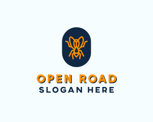 Orange Fly Badge logo design