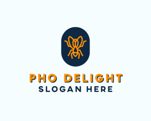 Orange Fly Badge logo design