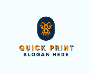 Orange Fly Badge logo design