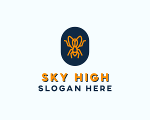 Fly - Orange Fly Badge logo design