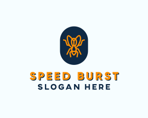 Orange Fly Badge logo design