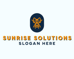 Orange Fly Badge logo design