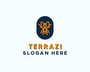 Orange Fly Badge logo design