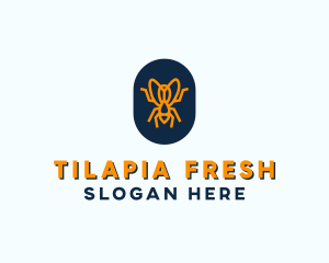 Orange Fly Badge logo design