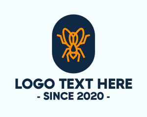 Pest Control - Orange Fly Badge logo design
