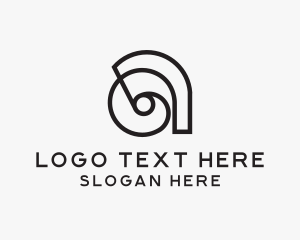 Lines - Creative Spiral Scroll Letter A logo design