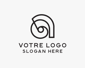 Creative Spiral Scroll Letter A Logo