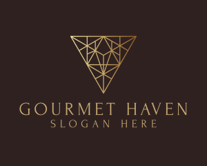 Geometric Diamond Triangle logo design