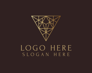 Fine Dining - Geometric Diamond Triangle logo design