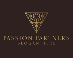 Geometric Diamond Triangle logo design